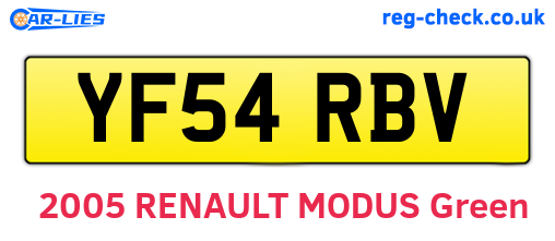 YF54RBV are the vehicle registration plates.