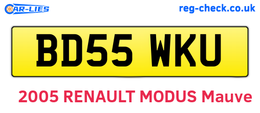 BD55WKU are the vehicle registration plates.