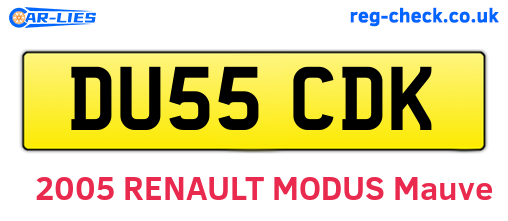 DU55CDK are the vehicle registration plates.