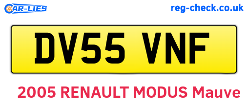 DV55VNF are the vehicle registration plates.