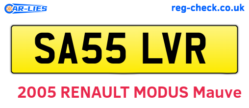 SA55LVR are the vehicle registration plates.