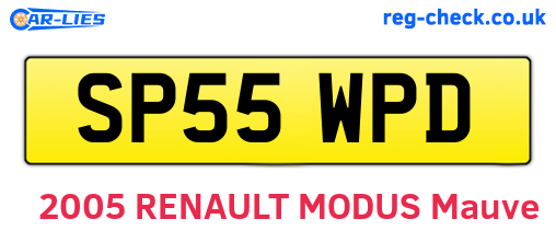 SP55WPD are the vehicle registration plates.