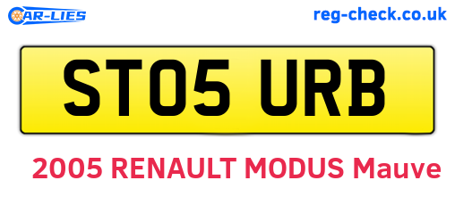 ST05URB are the vehicle registration plates.