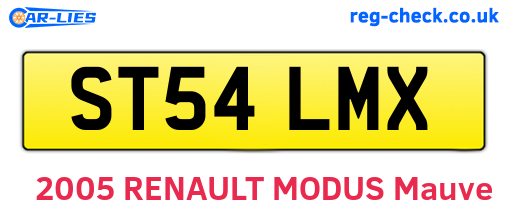 ST54LMX are the vehicle registration plates.