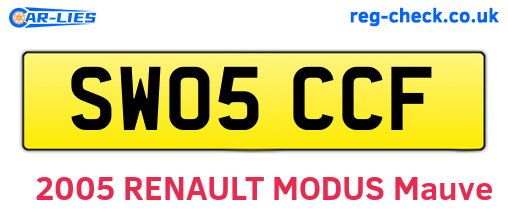 SW05CCF are the vehicle registration plates.