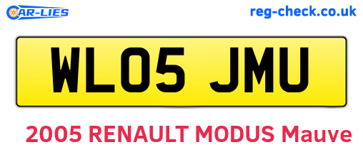 WL05JMU are the vehicle registration plates.