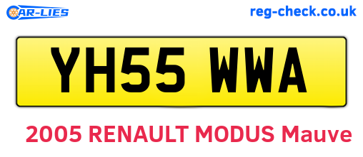 YH55WWA are the vehicle registration plates.