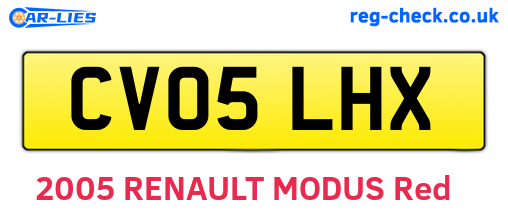 CV05LHX are the vehicle registration plates.