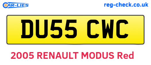 DU55CWC are the vehicle registration plates.