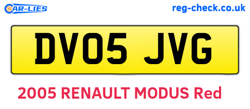 DV05JVG are the vehicle registration plates.