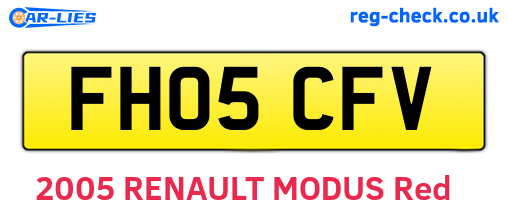 FH05CFV are the vehicle registration plates.