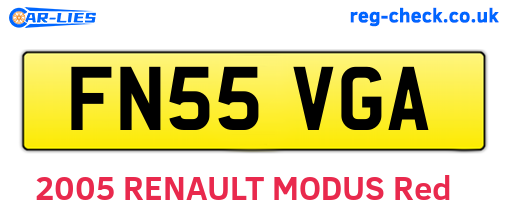FN55VGA are the vehicle registration plates.