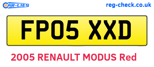 FP05XXD are the vehicle registration plates.