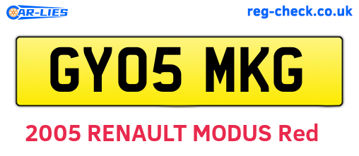 GY05MKG are the vehicle registration plates.