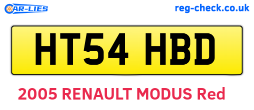 HT54HBD are the vehicle registration plates.