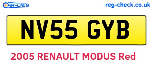 NV55GYB are the vehicle registration plates.