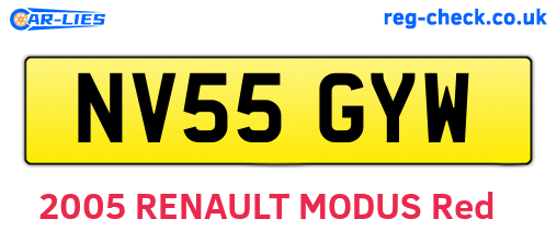 NV55GYW are the vehicle registration plates.