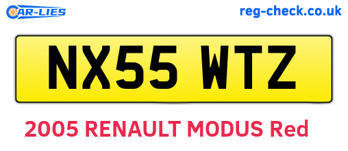 NX55WTZ are the vehicle registration plates.