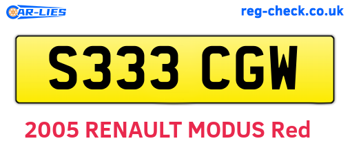 S333CGW are the vehicle registration plates.