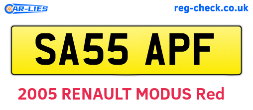 SA55APF are the vehicle registration plates.