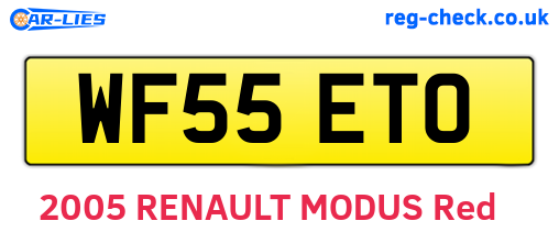 WF55ETO are the vehicle registration plates.