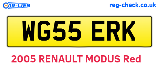 WG55ERK are the vehicle registration plates.