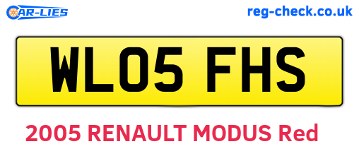 WL05FHS are the vehicle registration plates.