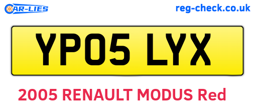 YP05LYX are the vehicle registration plates.