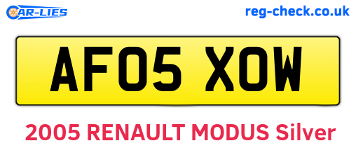 AF05XOW are the vehicle registration plates.