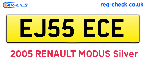 EJ55ECE are the vehicle registration plates.