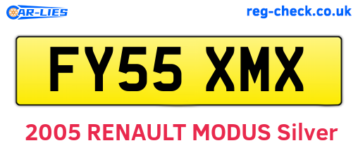FY55XMX are the vehicle registration plates.