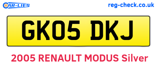 GK05DKJ are the vehicle registration plates.
