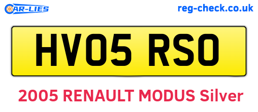 HV05RSO are the vehicle registration plates.