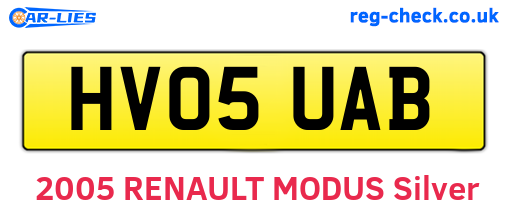 HV05UAB are the vehicle registration plates.