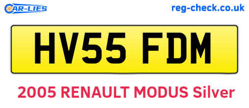 HV55FDM are the vehicle registration plates.