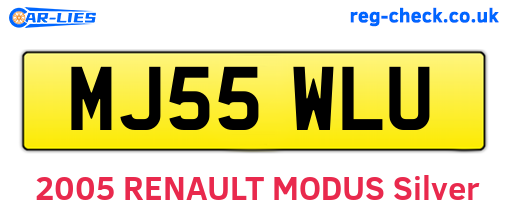 MJ55WLU are the vehicle registration plates.