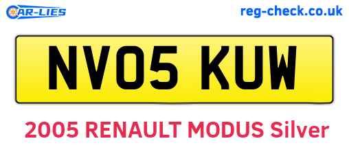 NV05KUW are the vehicle registration plates.