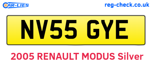 NV55GYE are the vehicle registration plates.
