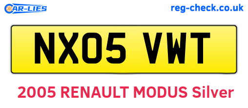 NX05VWT are the vehicle registration plates.