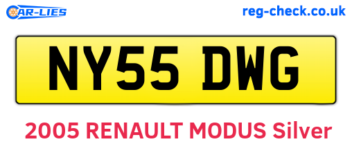 NY55DWG are the vehicle registration plates.