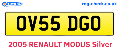 OV55DGO are the vehicle registration plates.