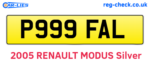 P999FAL are the vehicle registration plates.