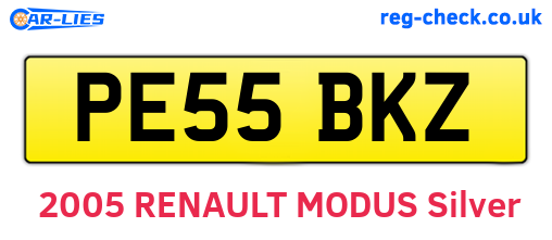 PE55BKZ are the vehicle registration plates.