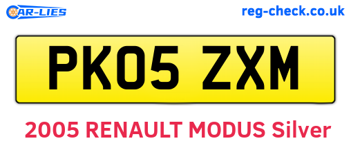 PK05ZXM are the vehicle registration plates.