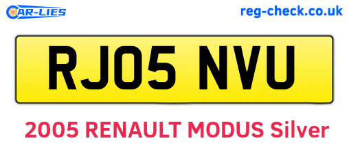 RJ05NVU are the vehicle registration plates.