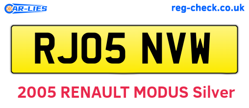 RJ05NVW are the vehicle registration plates.
