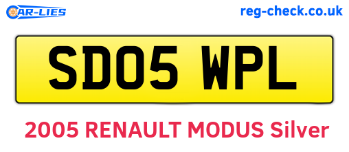 SD05WPL are the vehicle registration plates.