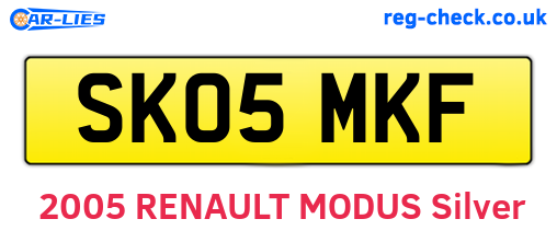 SK05MKF are the vehicle registration plates.