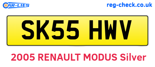 SK55HWV are the vehicle registration plates.