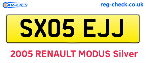 SX05EJJ are the vehicle registration plates.